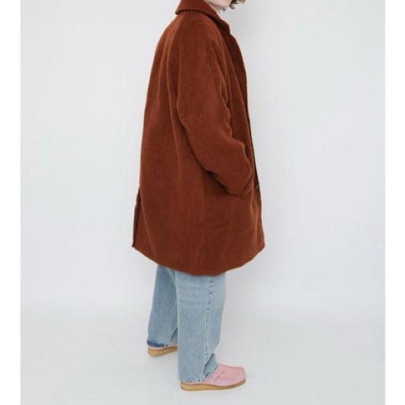 NWT Levi’s Men’s Wool Blend Oversized Slouch Overcoat Cherry Mahogany-Red size S - Picture 2 of 12